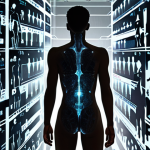 Digital artwork of an individual's silhouette standing before a complex, glowing AI interface that projects distorted or fragmented data streams, subtly hinting at inherent algorithmic bias. The background shows blurred, diverse human figures, representing the vast, potentially biased datasets. The overall impression is a feeling of helplessness or unfairness in the face of an opaque, decision-making AI system. Modern, dramatic lighting, high detail, digital painting, conceptual art.