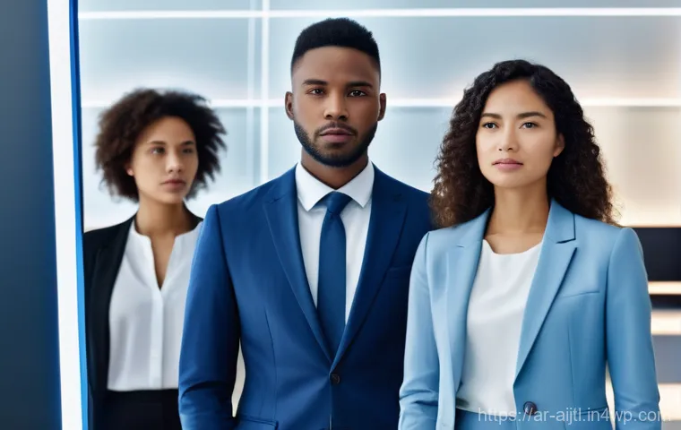 기계 학습에서의 바이어스 문제 분석 - **Prompt for Bias in AI Hiring Systems:**
"A candid, medium-shot photograph of a diverse group o...