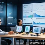AI 모델에서의 바이어스 수정 방법 - A diverse group of Middle Eastern data scientists and AI engineers, including men and women in modes...