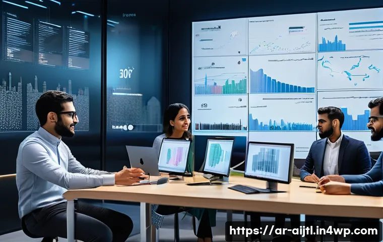 AI 모델에서의 바이어스 수정 방법 - A diverse group of Middle Eastern data scientists and AI engineers, including men and women in modes...