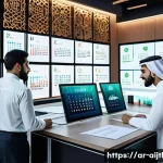 AI 바이어스 문제를 해결하기 위한 혁신적 사례 - A modern AI research lab scene set in a Middle Eastern city, featuring diverse Arab software enginee...