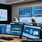 AI 바이어스 감지 알고리즘의 발전 - A modern Arabic office environment showcasing a diverse team of professionals collaborating on AI bi...